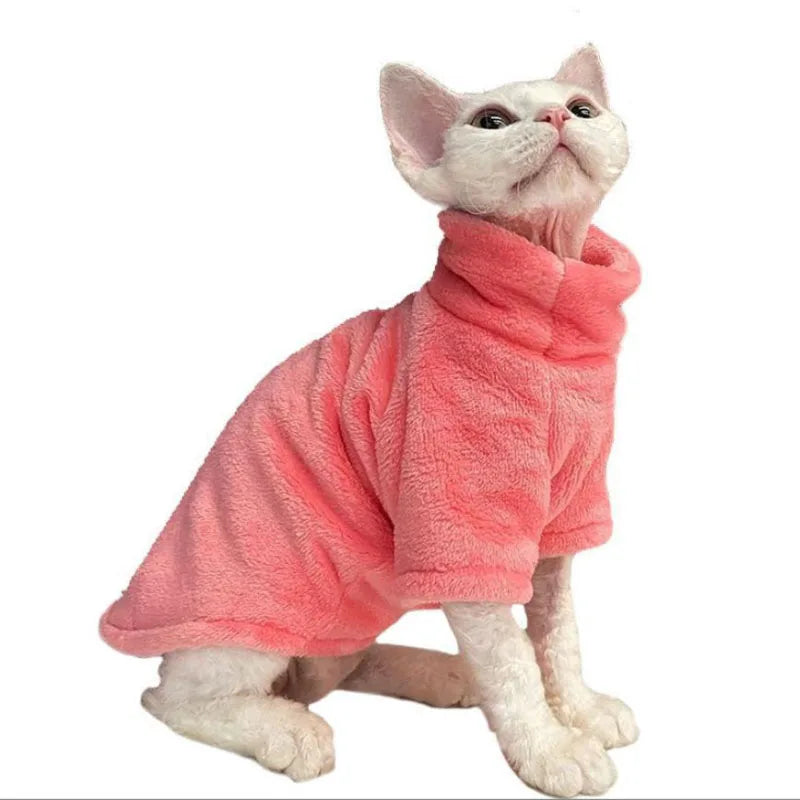 Warm Turtleneck Sweater for Sphynx Cats and Small Dogs