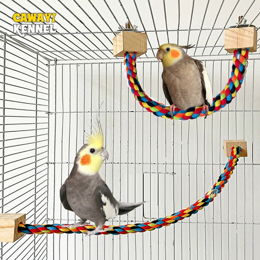Colorful Cotton Rope Swing Toys for Parrots and Birds
