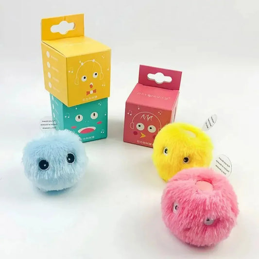 Plush Self-Healing Cat Teaser Balls with Sound Effects