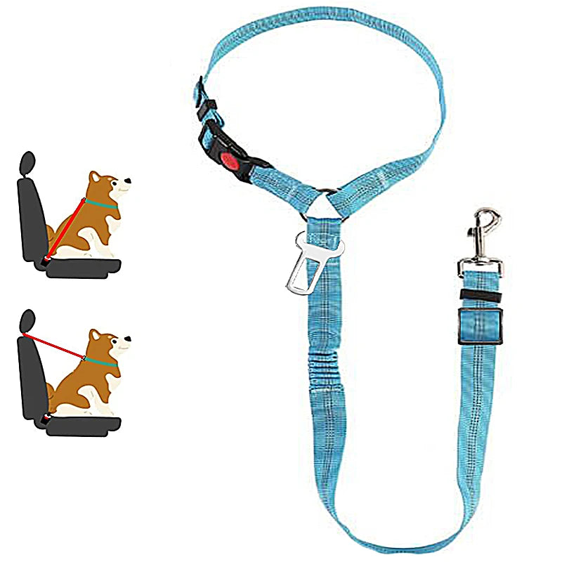 Adjustable Dog Harness and Car Seat Belt for Pets