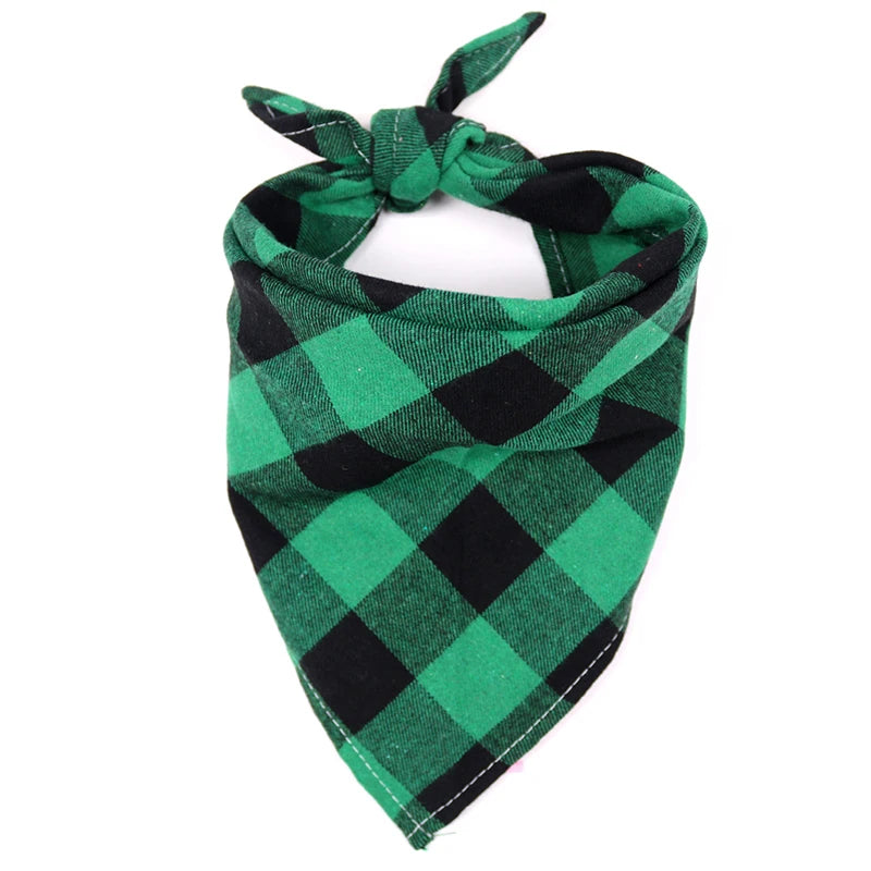 Plaid Cotton Bandana for Medium to Large Dogs