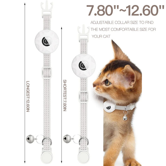 Reflective GPS Cat Collar with AirTag Holder and Bell