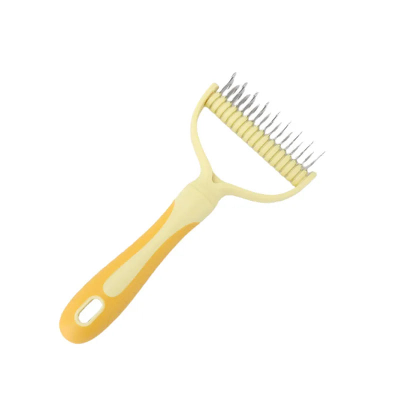 Double-Sided Stainless Steel Pet Grooming Brush for Cats & Dogs