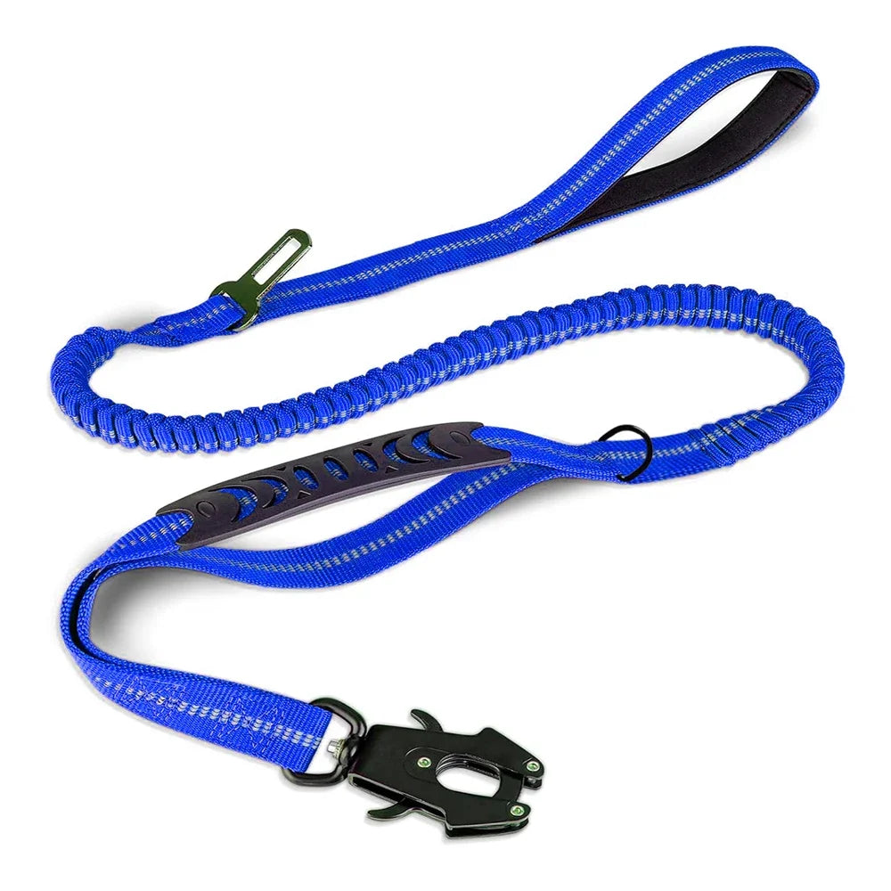 Heavy Duty Bungee Dog Leash with Car Seatbelt for Large Dogs