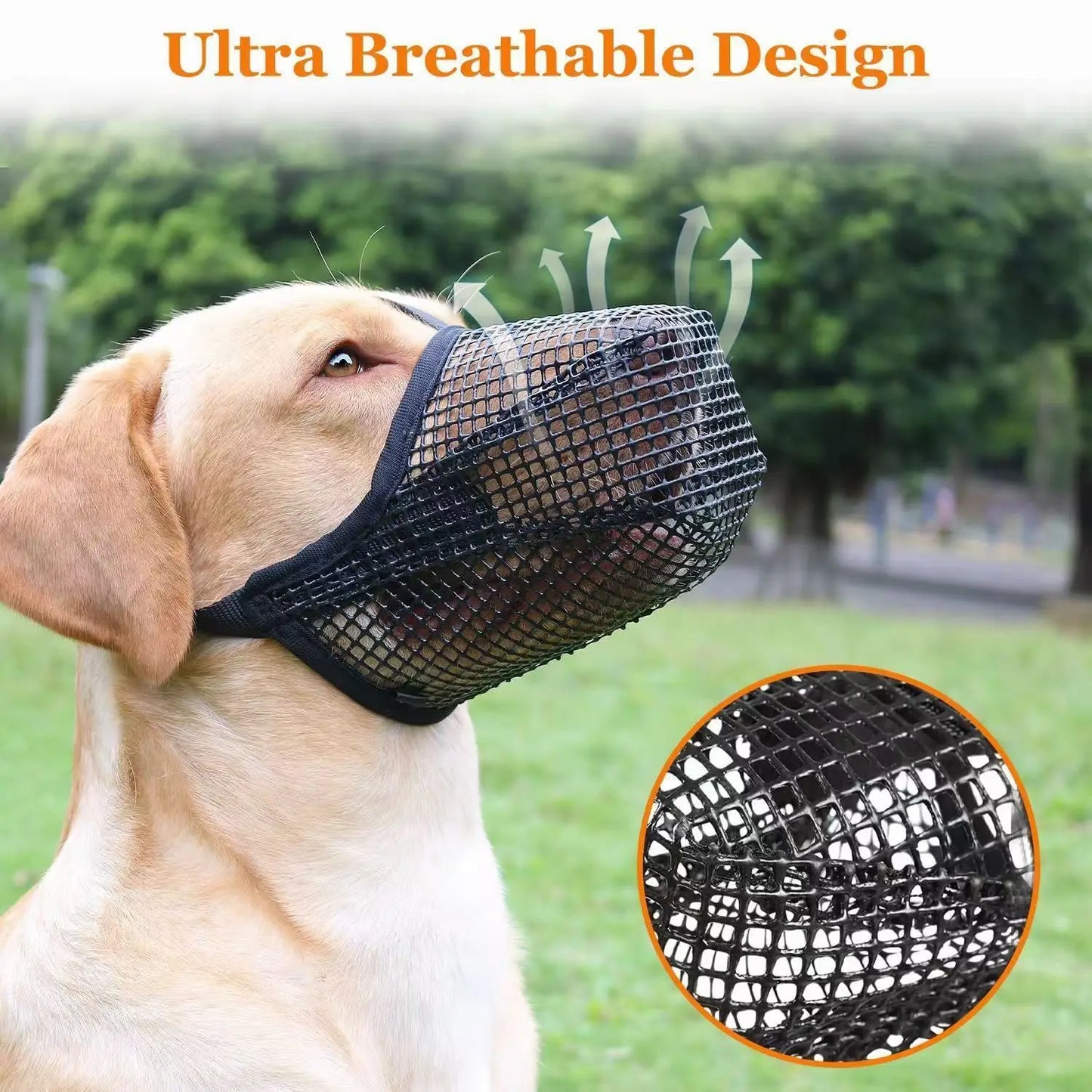 Breathable Mesh Dog Muzzle for Large Breeds