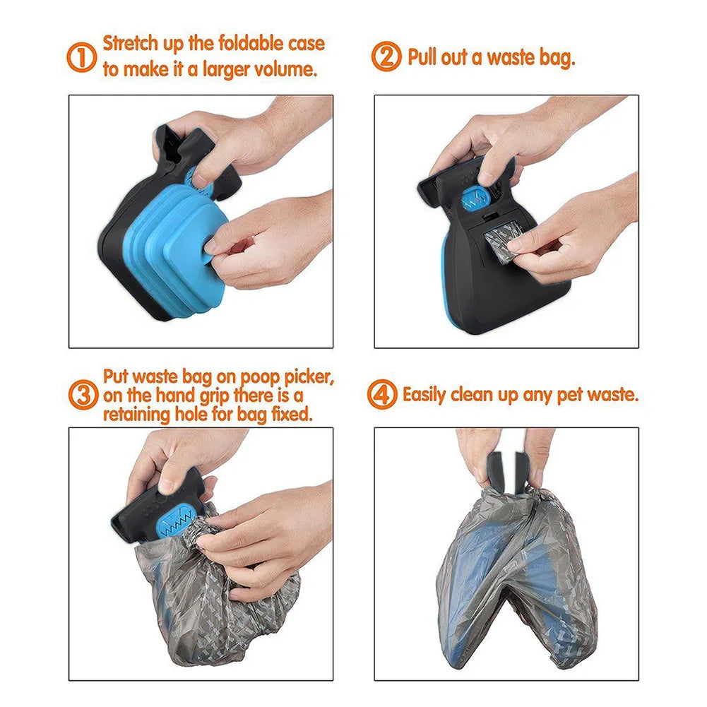 Portable Dog Pooper Scooper with Biodegradable Bags