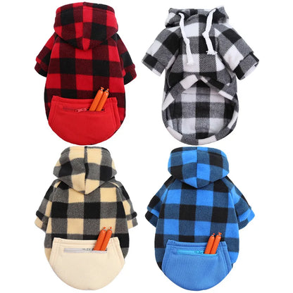 Reversible Plaid Dog Winter Coat for Cold Weather
