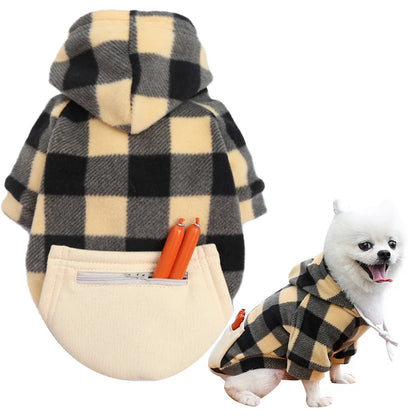 Reversible Plaid Dog Winter Coat for Cold Weather