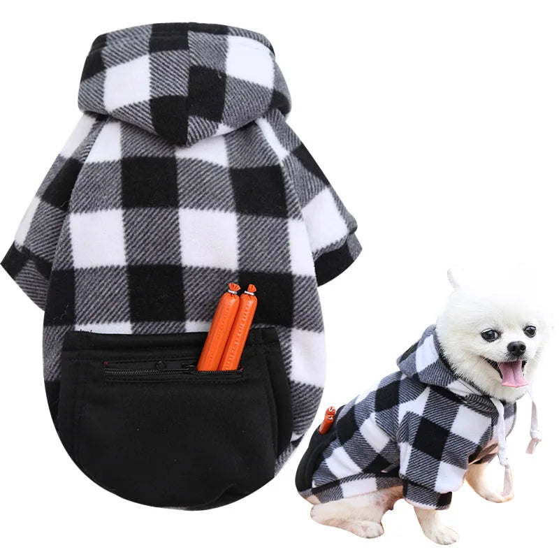 Reversible Plaid Dog Winter Coat for Cold Weather