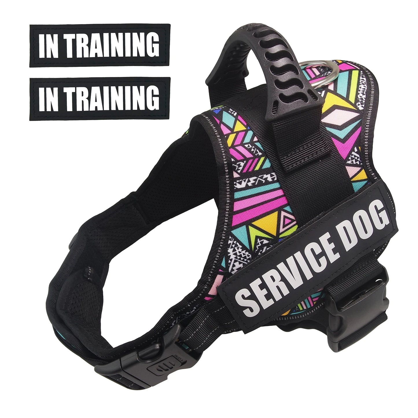 Service Dog Harness Vest with Reflective Patches for Medium Large Dogs