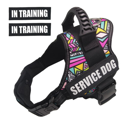 Service Dog Harness Vest with Reflective Patches for Medium Large Dogs
