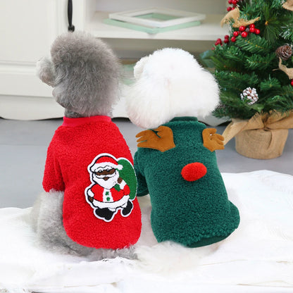 Santa Hoodie for Small Dogs - Winter Coat Costume Apparel