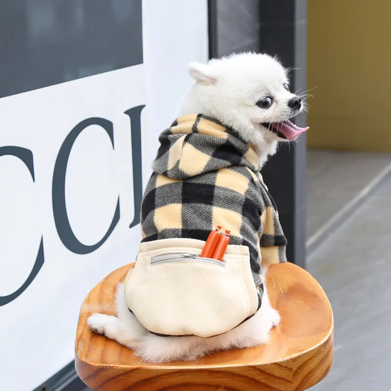 Reversible Plaid Dog Winter Coat for Cold Weather