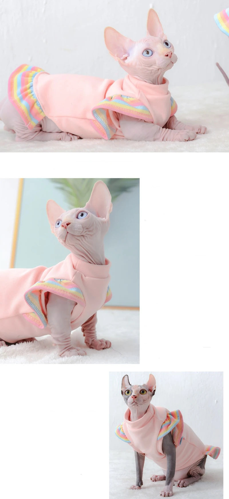 Cozy Cotton Hoodies for Hairless Cats and Kittens