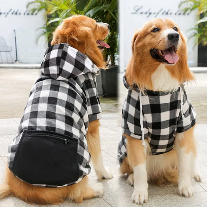 Reversible Plaid Dog Winter Coat for Cold Weather