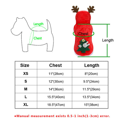 Santa Hoodie for Small Dogs - Winter Coat Costume Apparel
