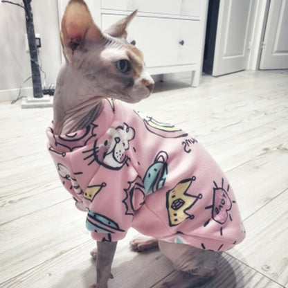 Warm Hoodie Sweater Costume for Cats and Small Dogs
