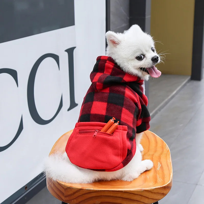 Reversible Plaid Dog Winter Coat for Cold Weather
