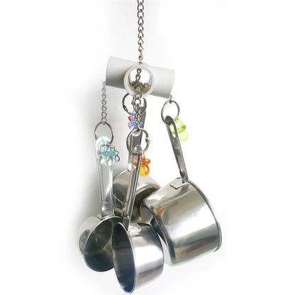 Stainless Steel Bird Toys with Chewable Acrylic Pots
