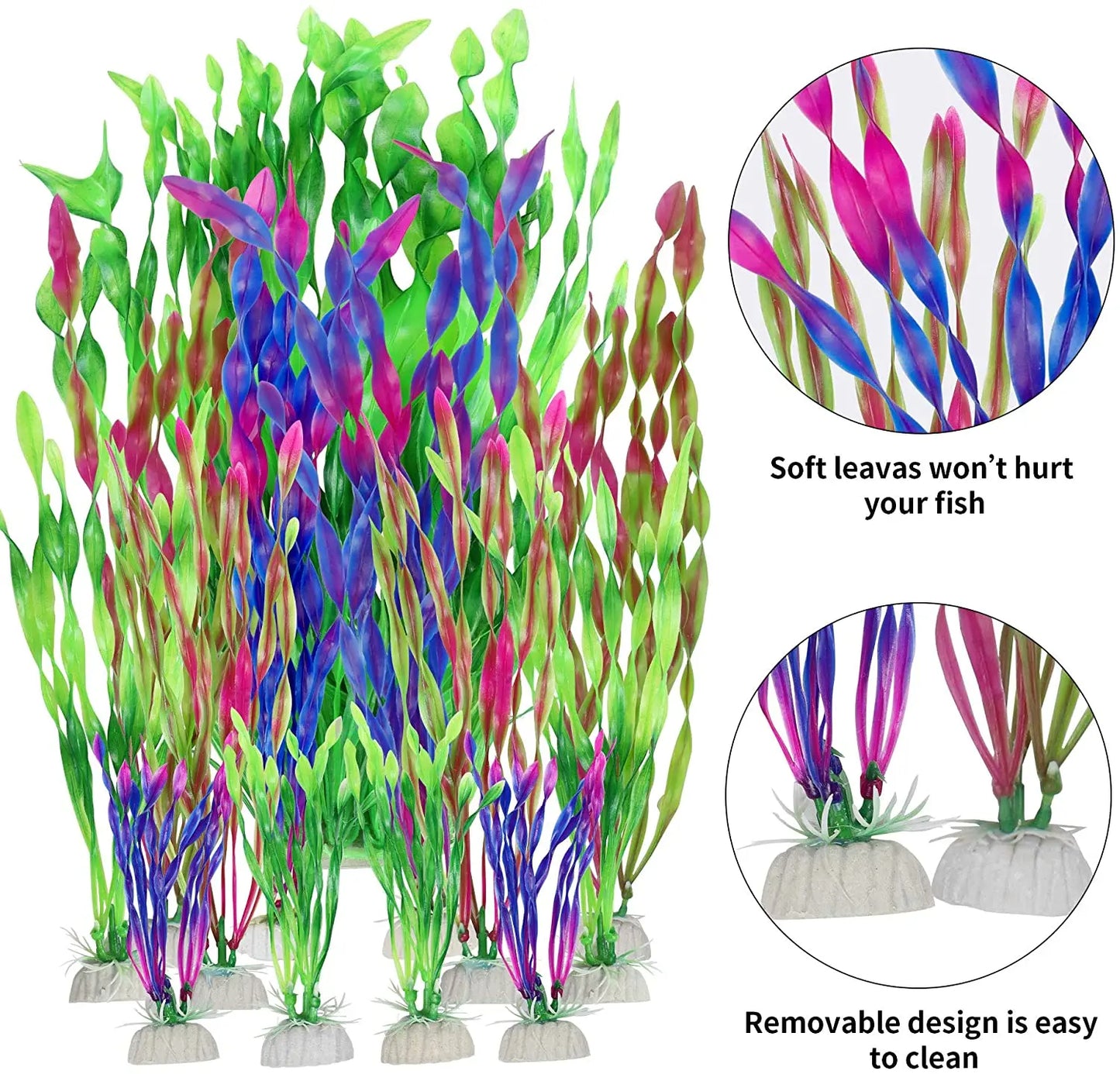 Artificial Aquarium Plants - 5/10pcs Decorative Seaweed Set