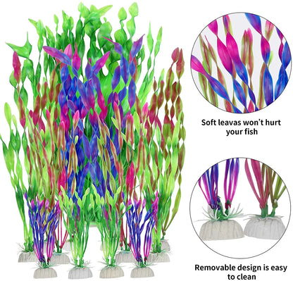 Artificial Aquarium Plants - 5/10pcs Decorative Seaweed Set