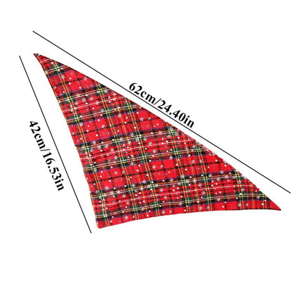 Christmas Snow Print Dog Bandana - Large Cotton Scarf