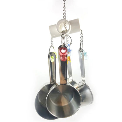 Stainless Steel Bird Toys with Chewable Acrylic Pots
