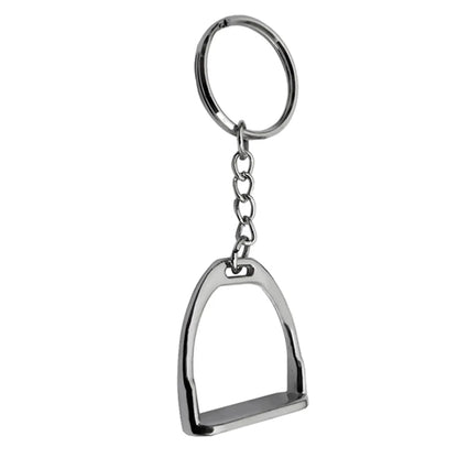 Silver Stirrup Keyring for Horse Lovers - Metal Keychain Ornament