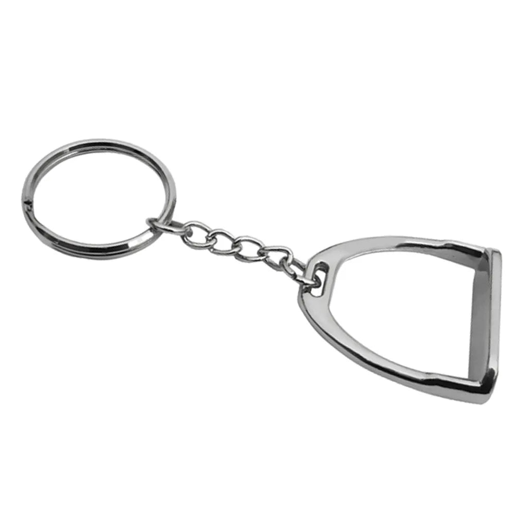 Silver Stirrup Keyring for Horse Lovers - Metal Keychain Ornament