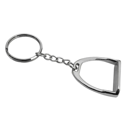 Silver Stirrup Keyring for Horse Lovers - Metal Keychain Ornament