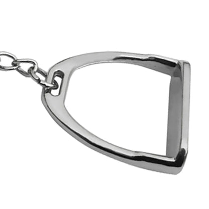 Silver Stirrup Keyring for Horse Lovers - Metal Keychain Ornament