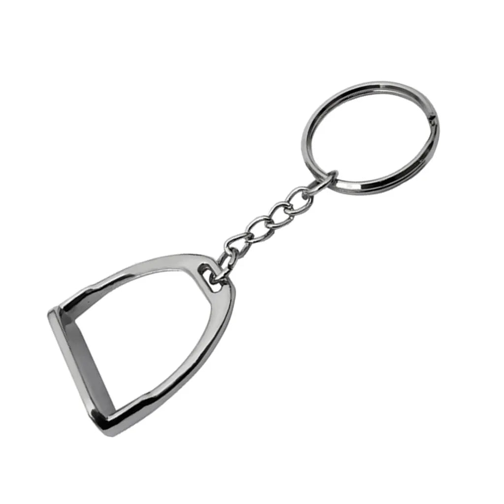Silver Stirrup Keyring for Horse Lovers - Metal Keychain Ornament