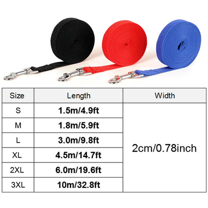 Nylon Dog Training Leash - Adjustable Length Options