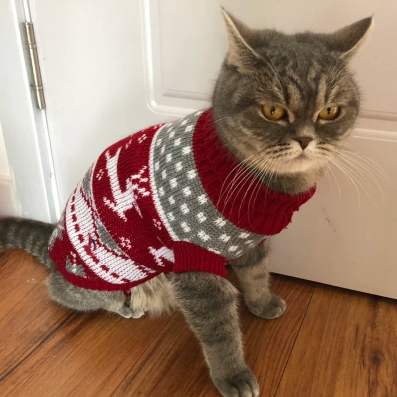 Winter Warm Cat Sweater Pullover for Sphynx and Pets