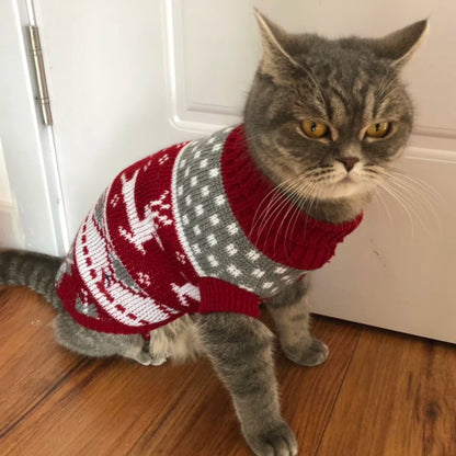 Winter Warm Cat Sweater Pullover for Sphynx and Pets