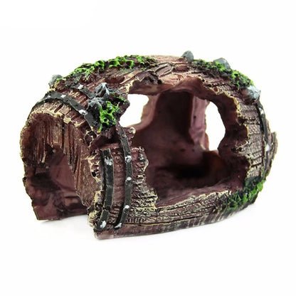 Artificial Barrel Cave Aquarium Decoration for Fish Tanks