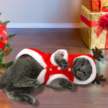 Santa Hoodie for Small Dogs - Winter Coat Costume Apparel