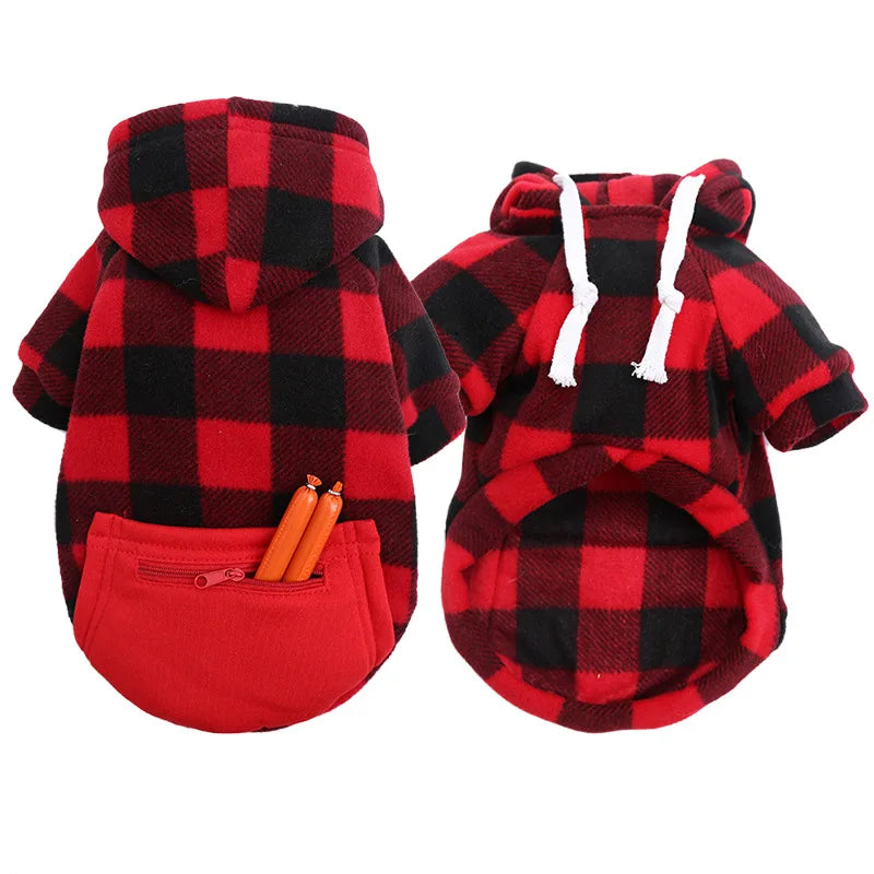 Reversible Plaid Dog Winter Coat for Cold Weather