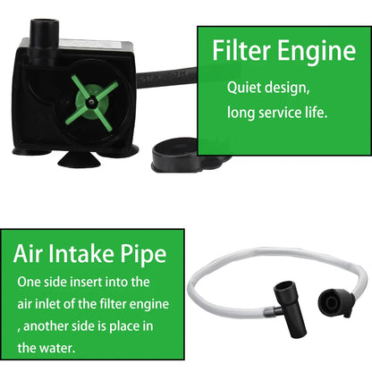 Submersible Water Filter Pump for Aquariums and Turtle Tanks