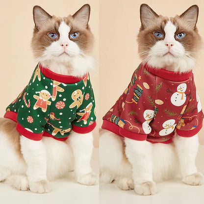 Winter Hoodie Costume for Cats - Warm Sweatshirt Outfit