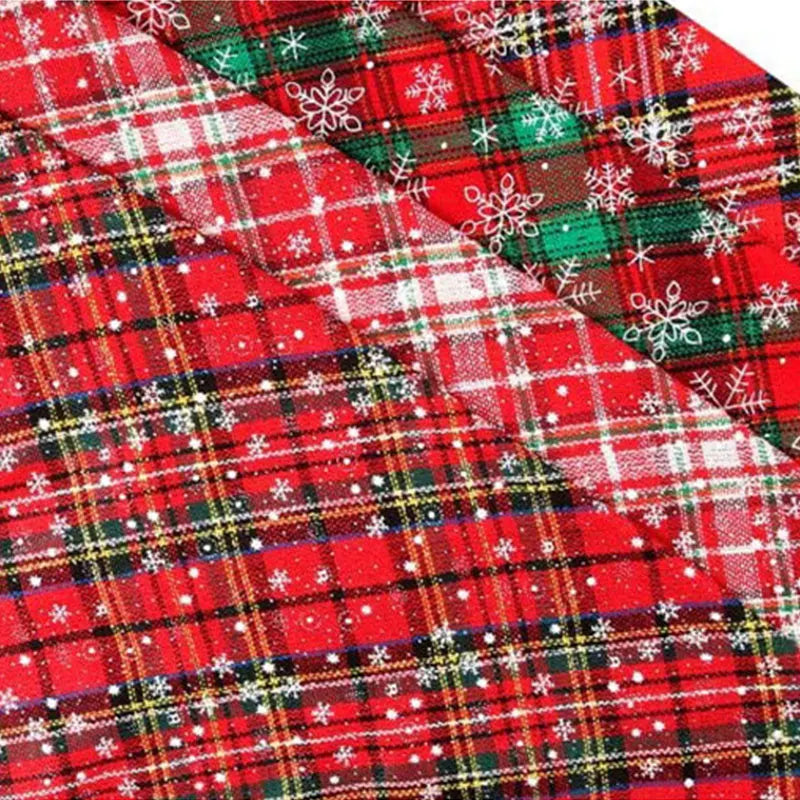 Christmas Snow Print Dog Bandana - Large Cotton Scarf