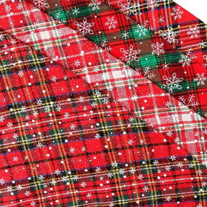 Christmas Snow Print Dog Bandana - Large Cotton Scarf