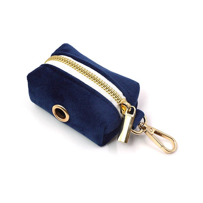 Personalized Deep Blue Velvet Dog Harness and Leash Set