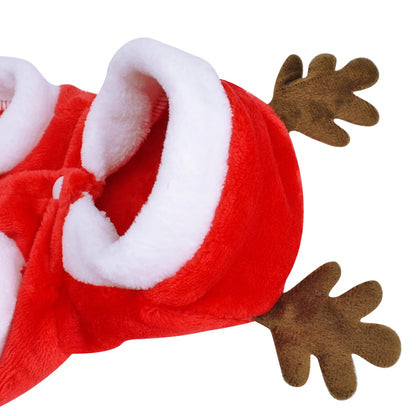 Santa Hoodie for Small Dogs - Winter Coat Costume Apparel