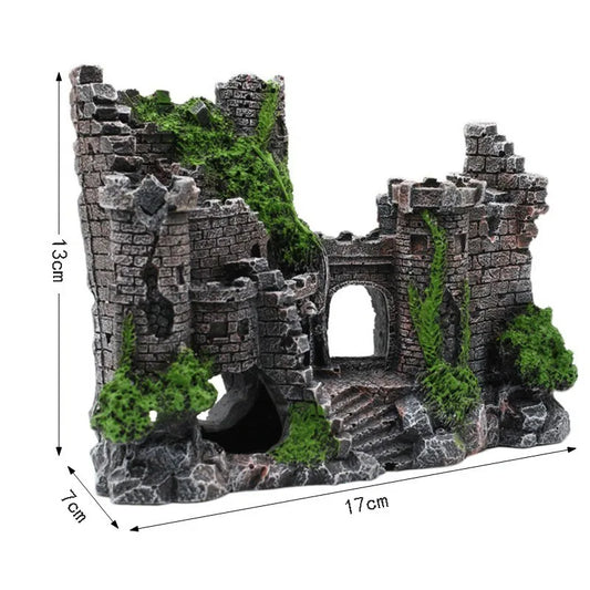 Vintage Castle Aquarium Decoration for Fish and Shrimp Hideout