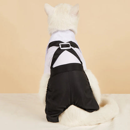 Formal Tuxedo Onesie for Cats and Small Dogs with Bow Tie
