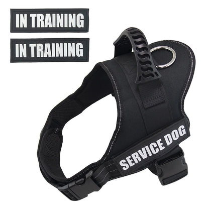 Service Dog Harness Vest with Reflective Patches for Medium Large Dogs
