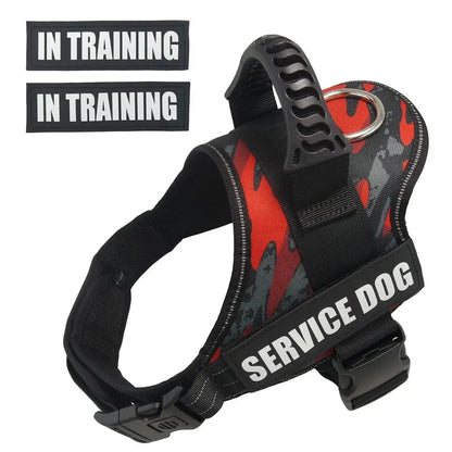 Service Dog Harness Vest with Reflective Patches for Medium Large Dogs