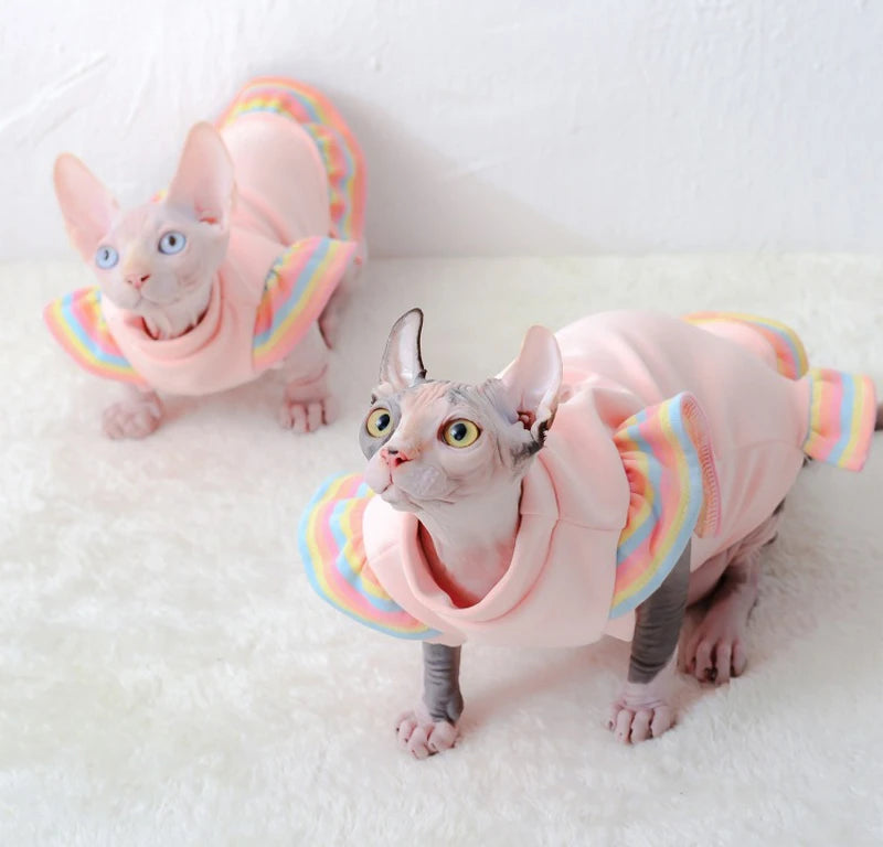 Cozy Cotton Hoodies for Hairless Cats and Kittens