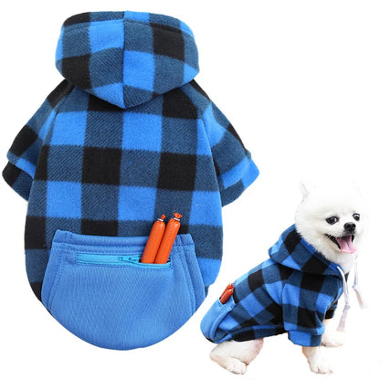 Reversible Plaid Dog Winter Coat for Cold Weather